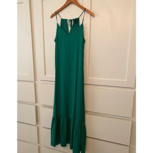 Jcrew green slip dress
